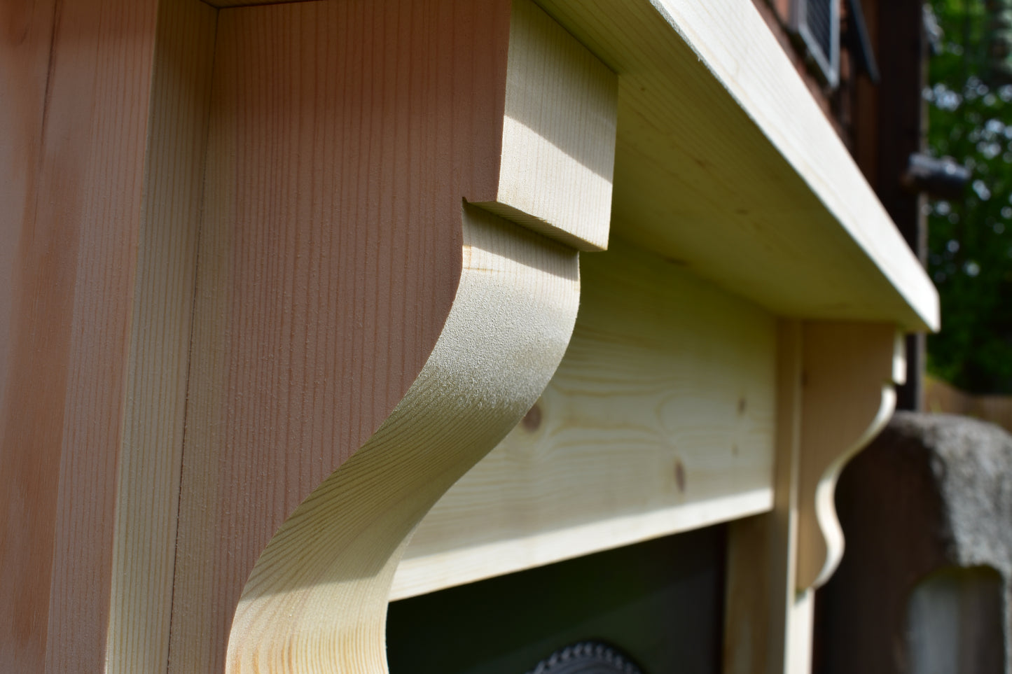 Fire surround with a 45mm chunky top with corbels , mantle , fireplace , plus made to measure ( extra cost )