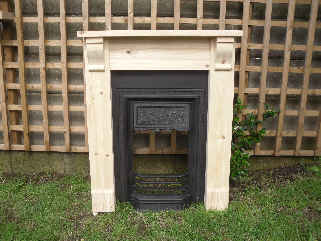 Bedroom fire surround with corbels , mantle , fireplace. Made to measure at ( extra cost )