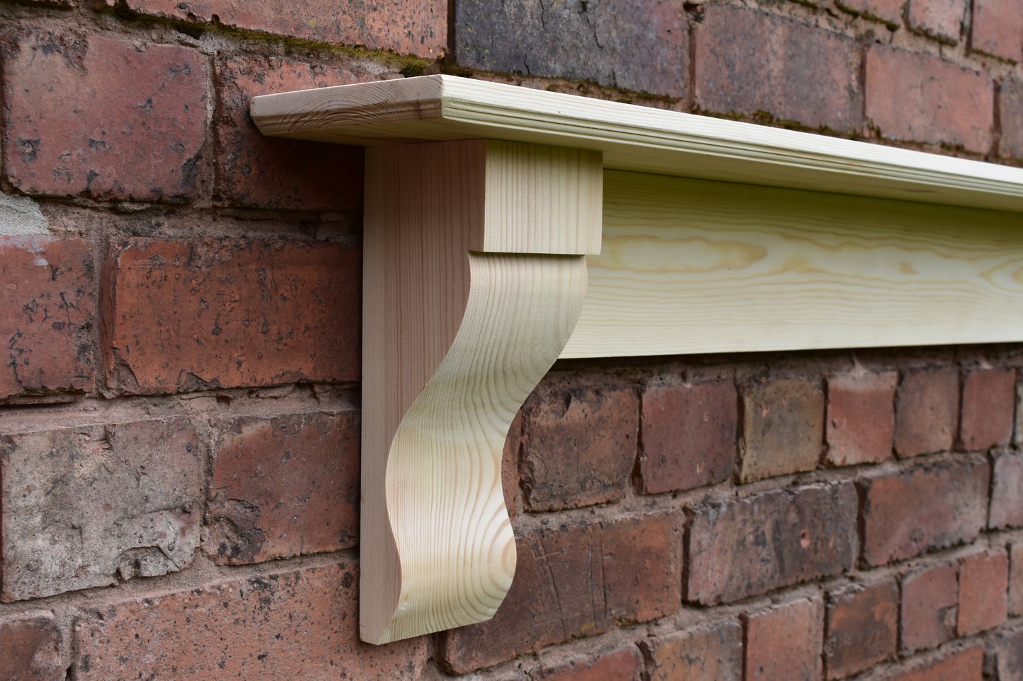 Solid pine mantle / Pine shelf with corbels / plus made to measure at an extra cost